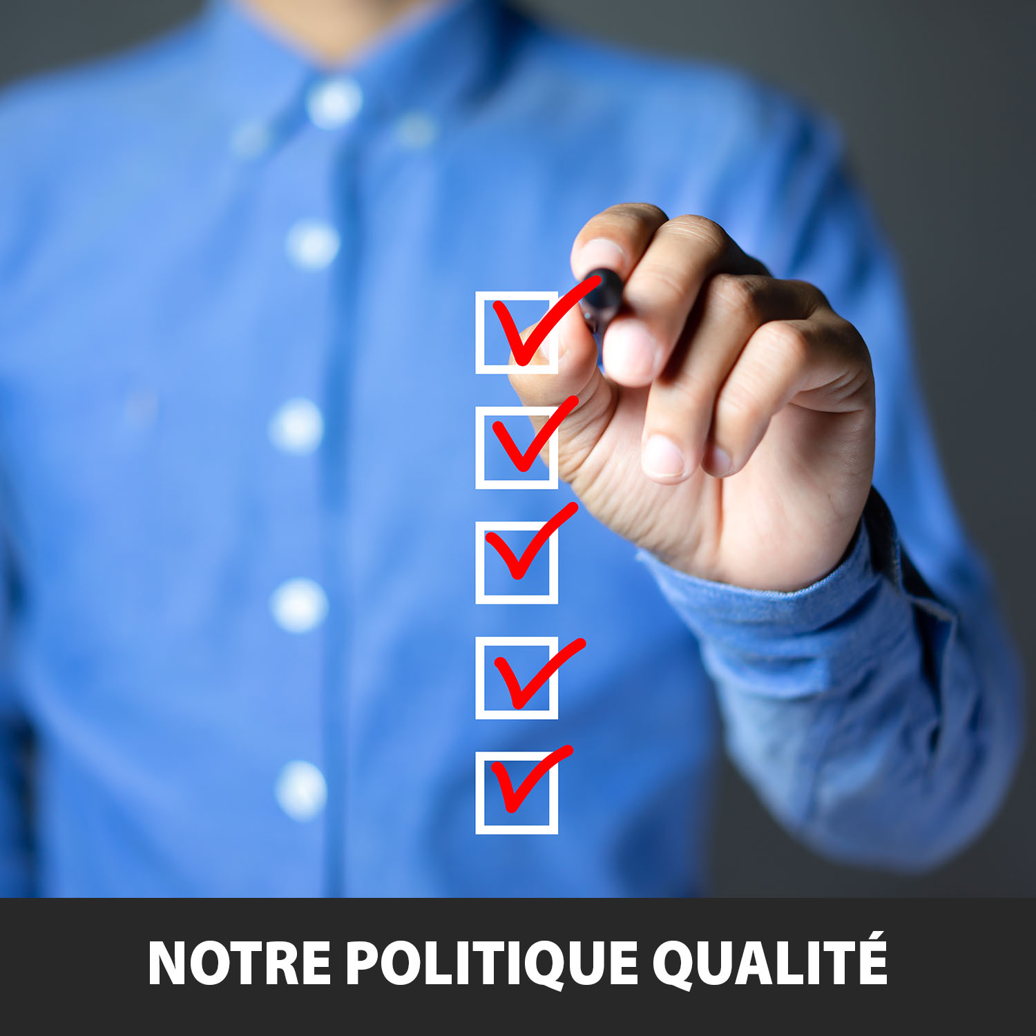 Logo Notre politique qualité - 4F FRANCE - Créateur de maille responsable