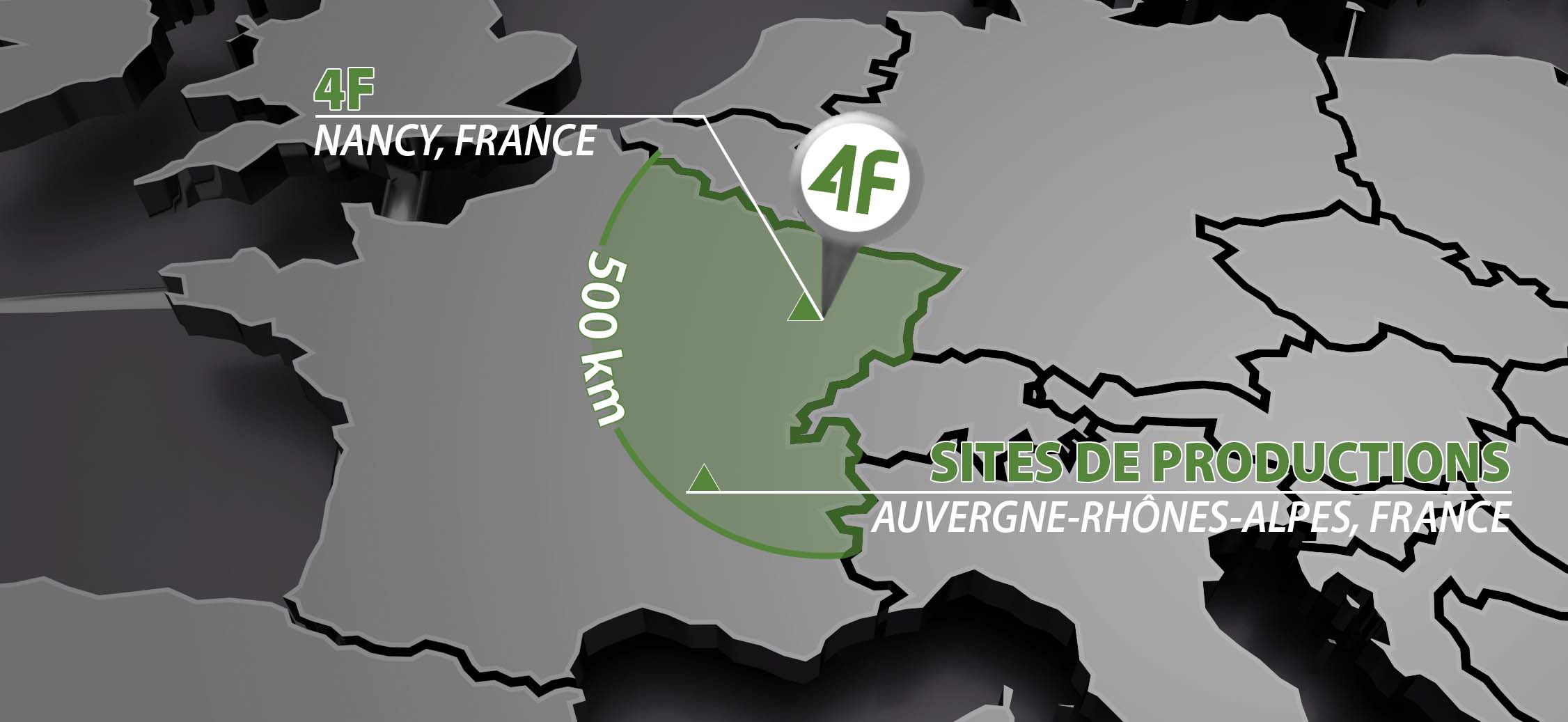Carte et site de production - 4F FRANCE - Créateur de maille responsable